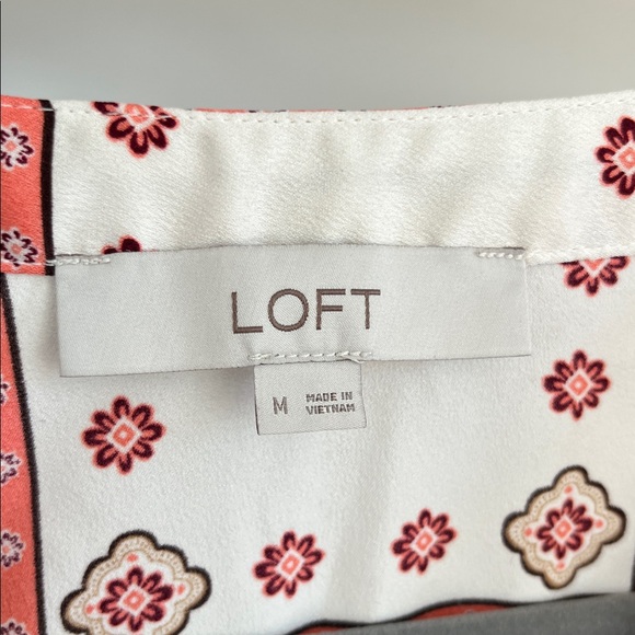 Loft windowpane V-neck button blouse - Picture 4 of 16